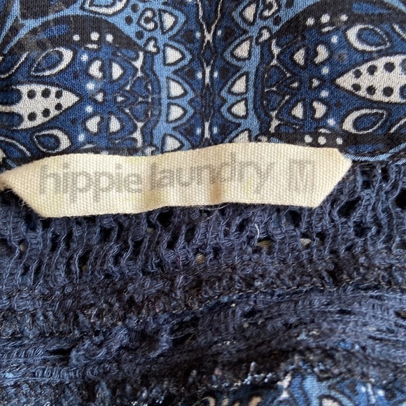 ✌️HIPPIE laundry open front kimono blue and white Medium - Picture 7 of 15